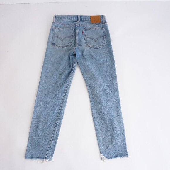 Levi’s Wedgie Fit Jeans Light Wash Straight Waterless 100% Cotton Denim 25 - Picture 13 of 14
